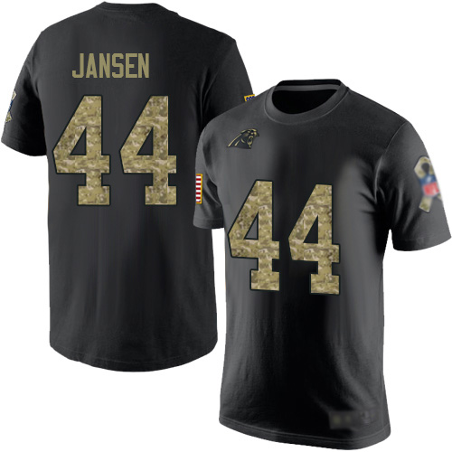 Carolina Panthers Men Black Camo J.J. Jansen Salute to Service NFL Football #44 T Shirt->nfl t-shirts->Sports Accessory